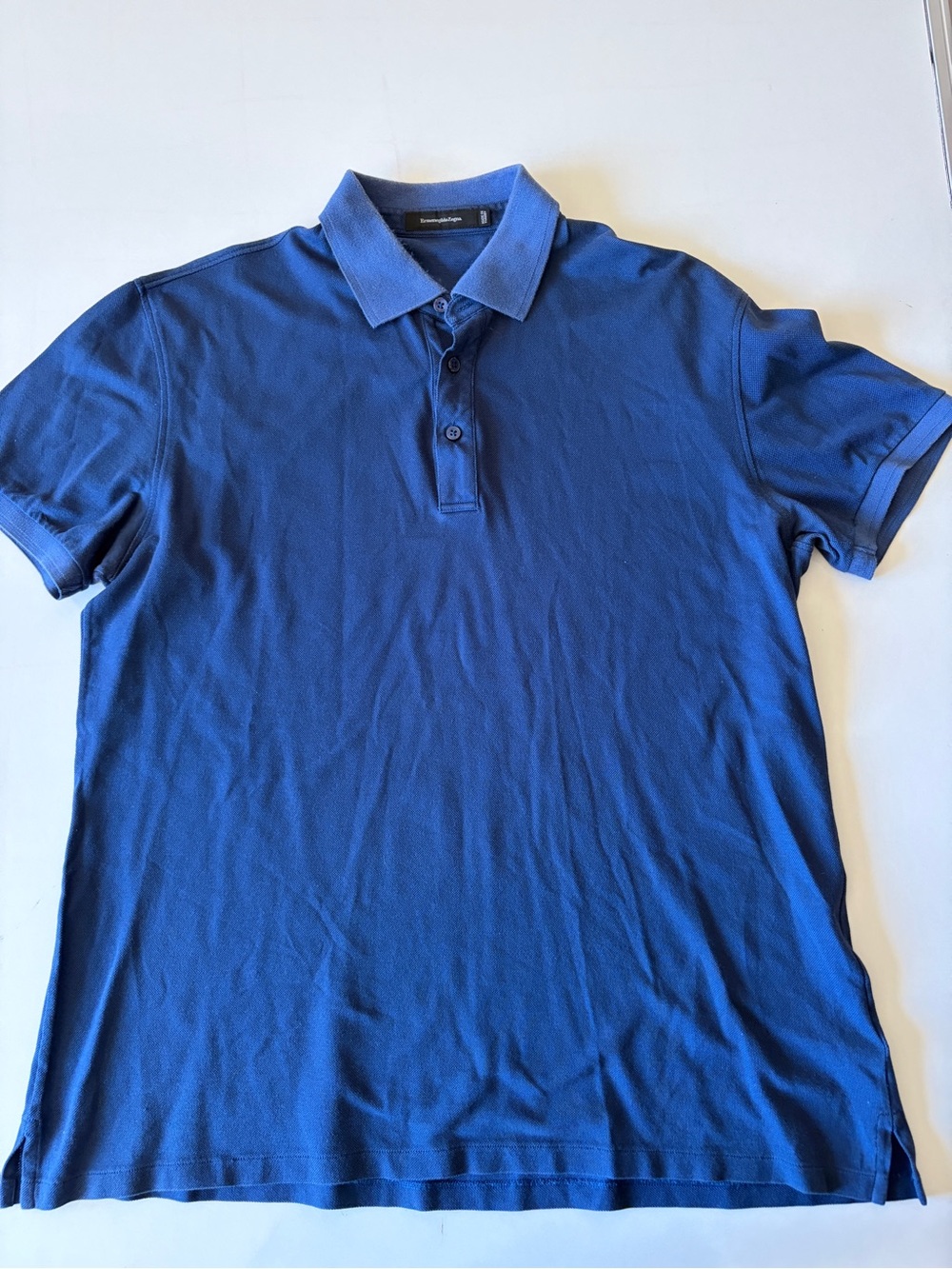 Ermenegildo Zegna blue casual golf shirt sleeve polo men’s size XL/54 cotton